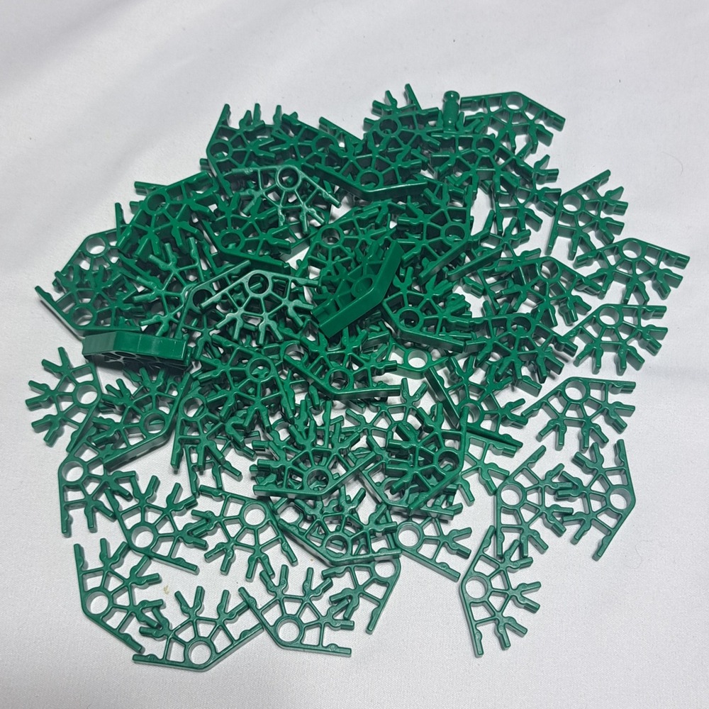K'NEX Green 4-Way 135 Degree Connectors Bulk Lot of 81 Replacement Parts STEM